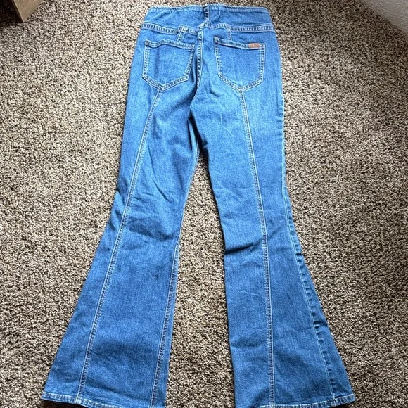 Rock & Roll Cowgirl Classic Blue Flare Jeans - Picture 3 of 4